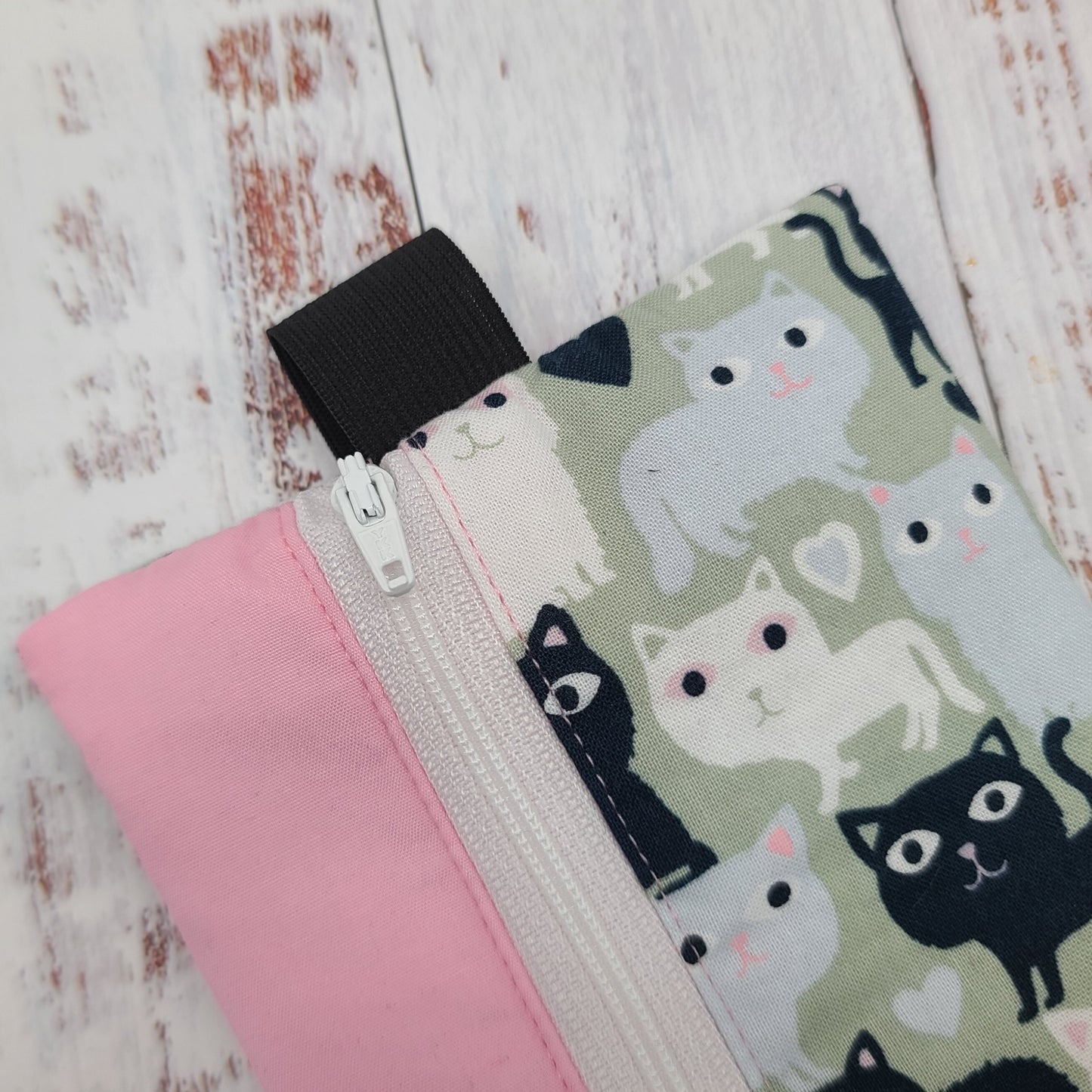 Étuis à crayons à élastique marque-page - Signet - Pour agenda, livres, etc. - Chats & coeurs