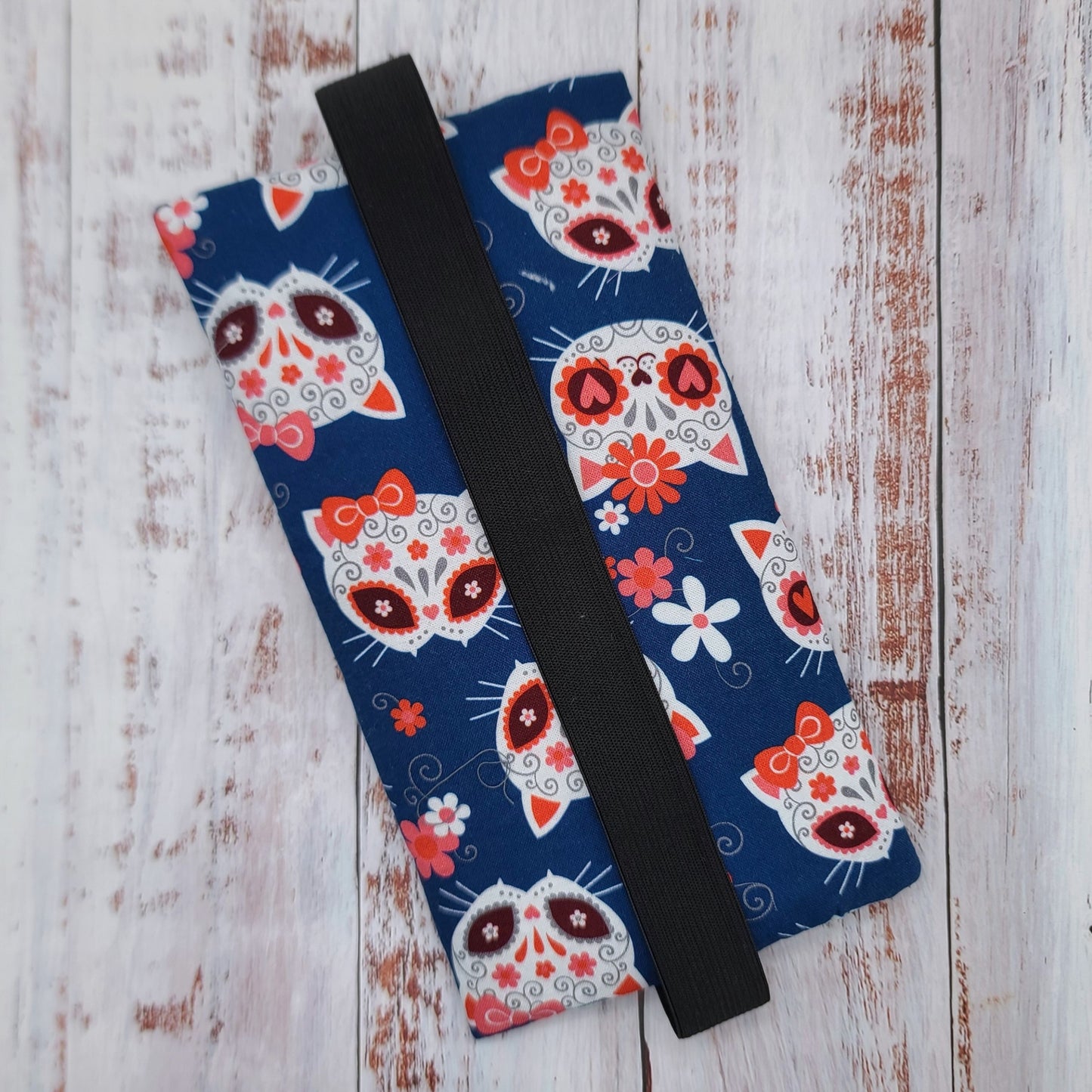 Étuis à crayons à élastique marque-page - Signet - Pour agenda, livres, etc. - Chats "Calavera"