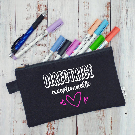 (CHOIX COULEURS & PROFESSION) Étui à crayons - Directrice (ou autre) exceptionnelle - v6