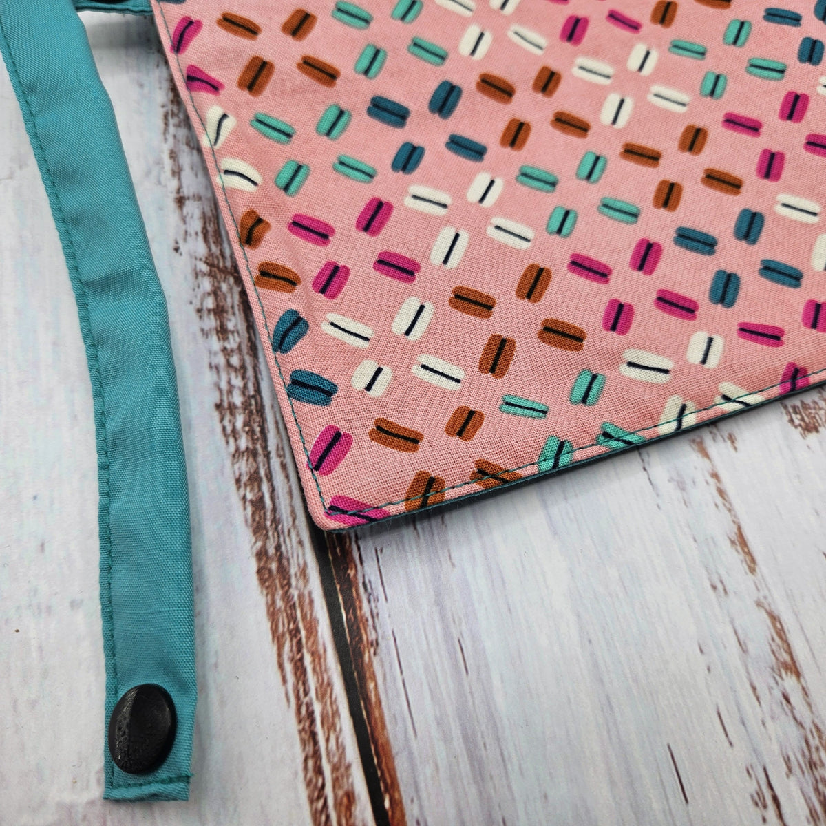 Napperon personnalise (Couleur d'impression au choix) - Macarons - Pochette turquoise