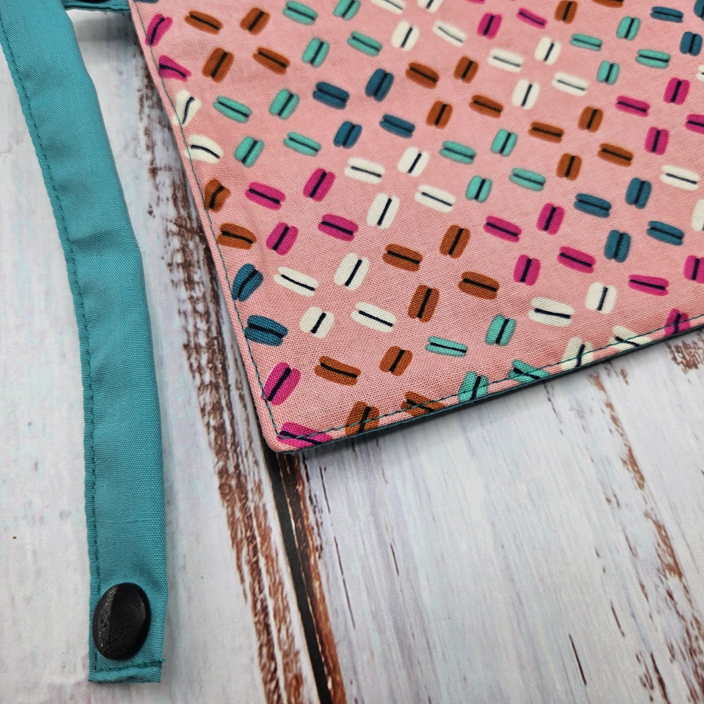 Napperon personnalise (Couleur d'impression au choix) - Macarons - Pochette turquoise