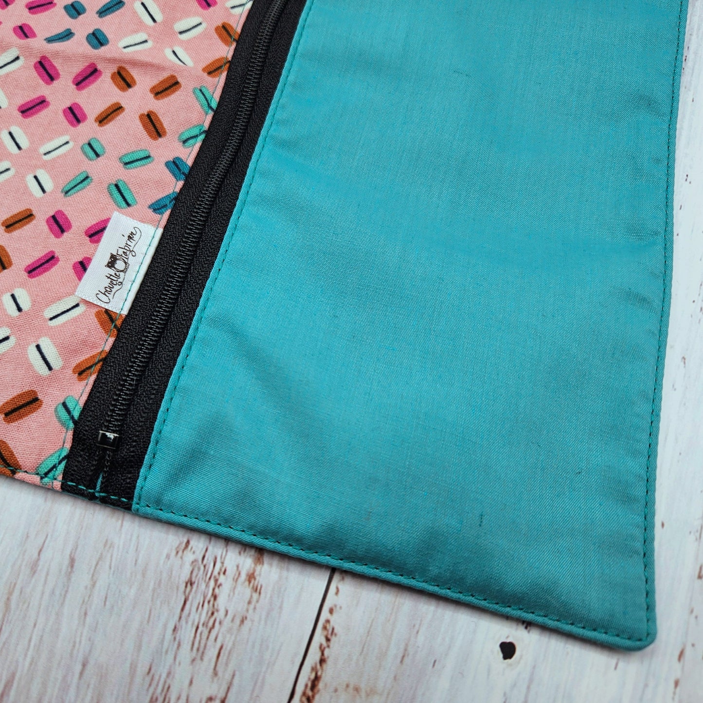 Napperon personnalise (Couleur d'impression au choix) - Macarons - Pochette turquoise