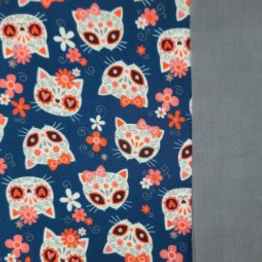 Napperon personnalisé (Couleur d'impression au choix) - Chats - Style Calavera