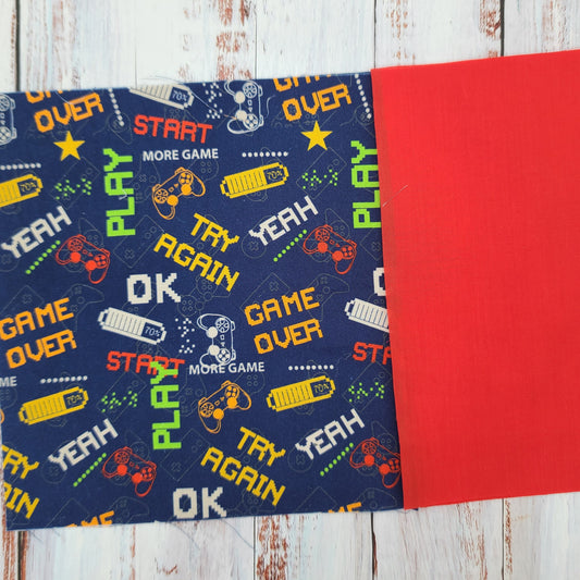 Napperon personnalise (Couleur d'impression au choix) - Gamer - Jeux vidéos - Game over - Pochette rouge
