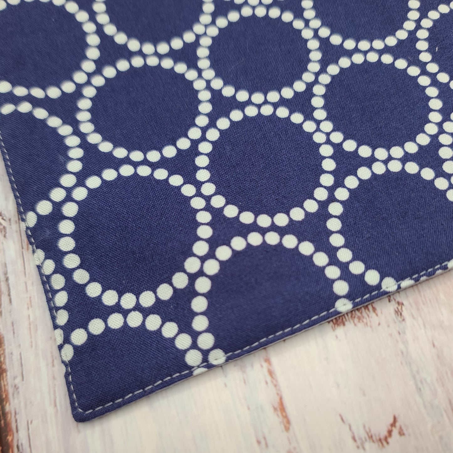 Napperon personnalisé (Couleur d'impression au choix) - Cercles - Marine et Gris pâle - Pochette grise pâle