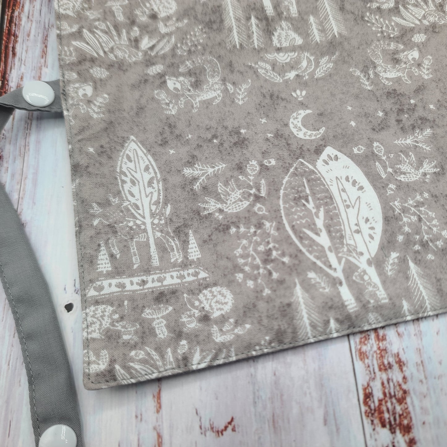 Napperon personnalise (Couleur d'impression au choix) - Nature douce - Hérissons & Écureuils - Tons sur tons - Pochette grise