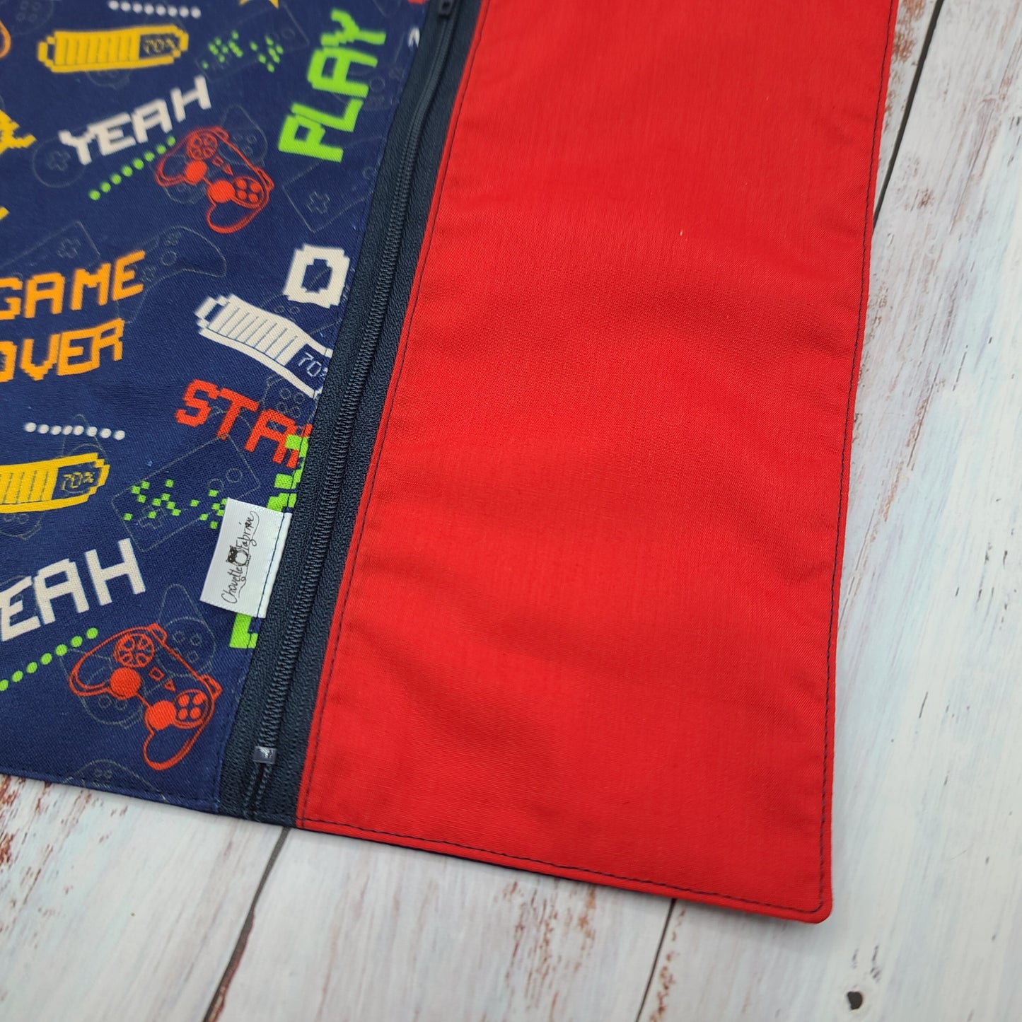Napperon personnalise (Couleur d'impression au choix) - Gamer - Jeux vidéos - Game over - Pochette rouge