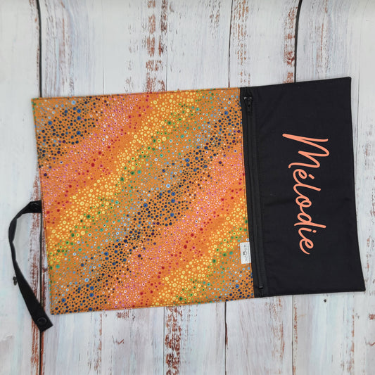 Napperon personnalise (Couleur d'impression au choix) - Bulles multi couleurs - Pochette noire