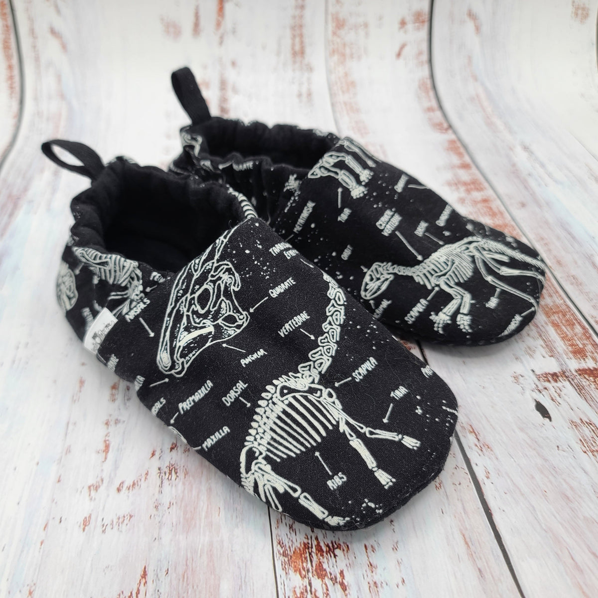 Pantoufles - Enfants - Fossiles Dinosaures (Motifs "GLOW IN THE DARK")