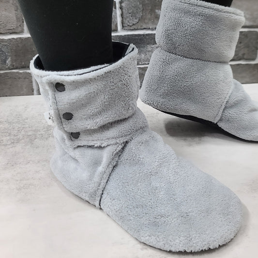 Pantoufles "Wrap" - Adultes - Hautes avec boutons à pression - Polar gris