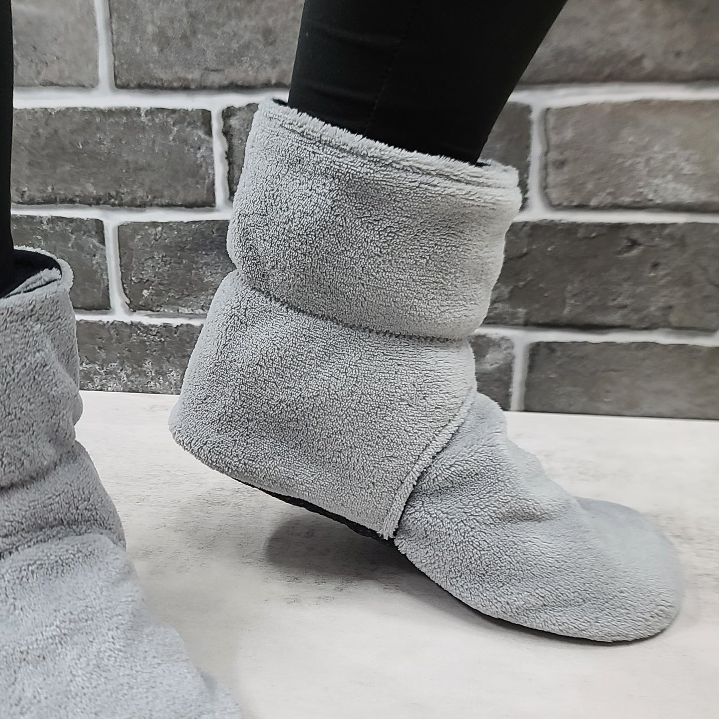 Pantoufles "Wrap" - Adultes - Hautes avec boutons à pression - Polar gris