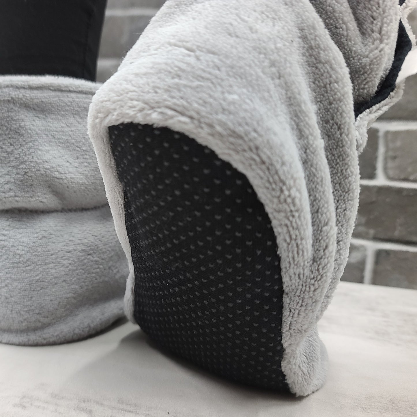 Pantoufles "Wrap" - Adultes - Hautes avec boutons à pression - Polar gris