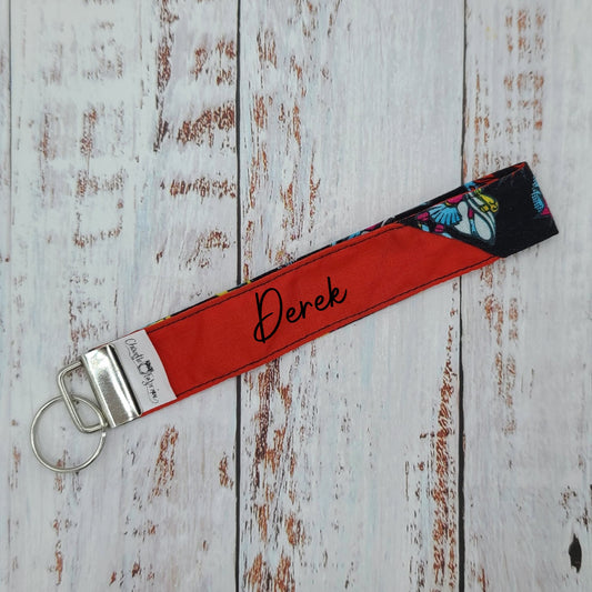 Porte-clé - PERSONNALISÉ - Dragonne - Poignet - Super héros - Bande rouge