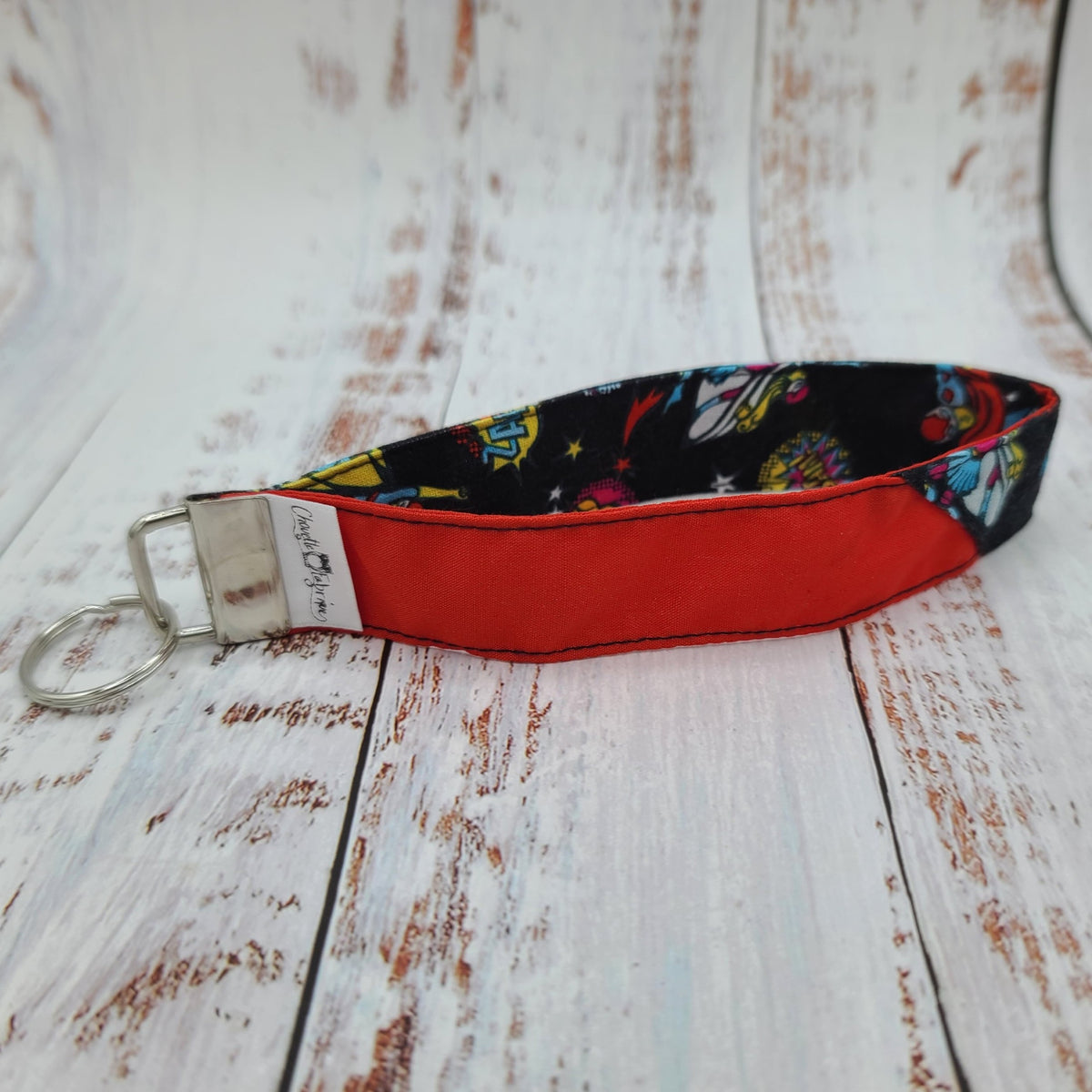 Porte-clé - PERSONNALISÉ - Dragonne - Poignet - Super héros - Bande rouge