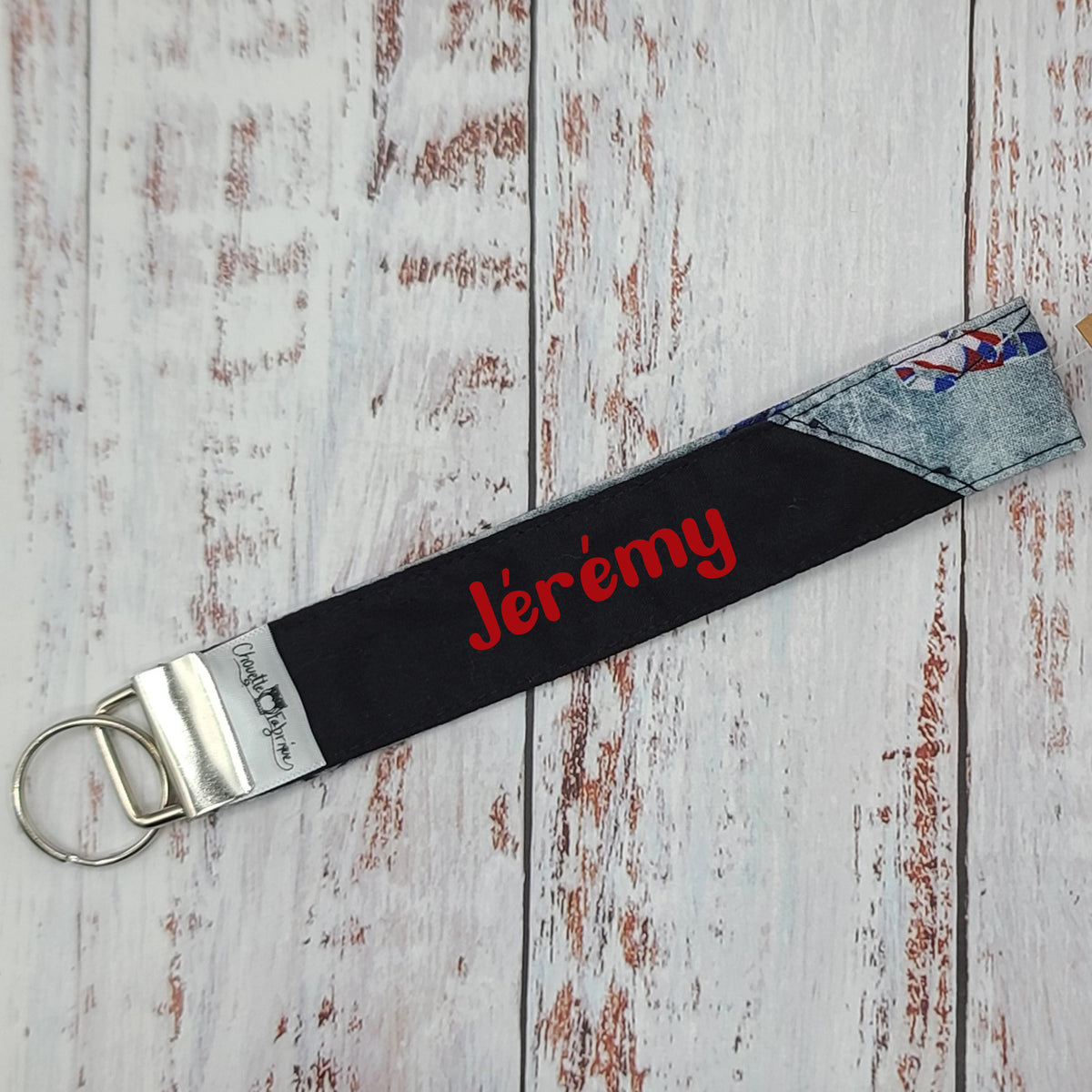 Porte-clé - PERSONNALISÉ - Dragonne - Poignet - Hockey - Bande noire