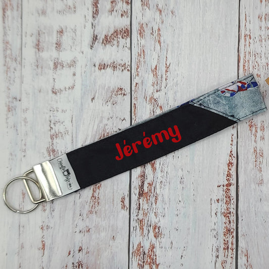 Porte-clé - PERSONNALISÉ - Dragonne - Poignet - Hockey - Bande noire