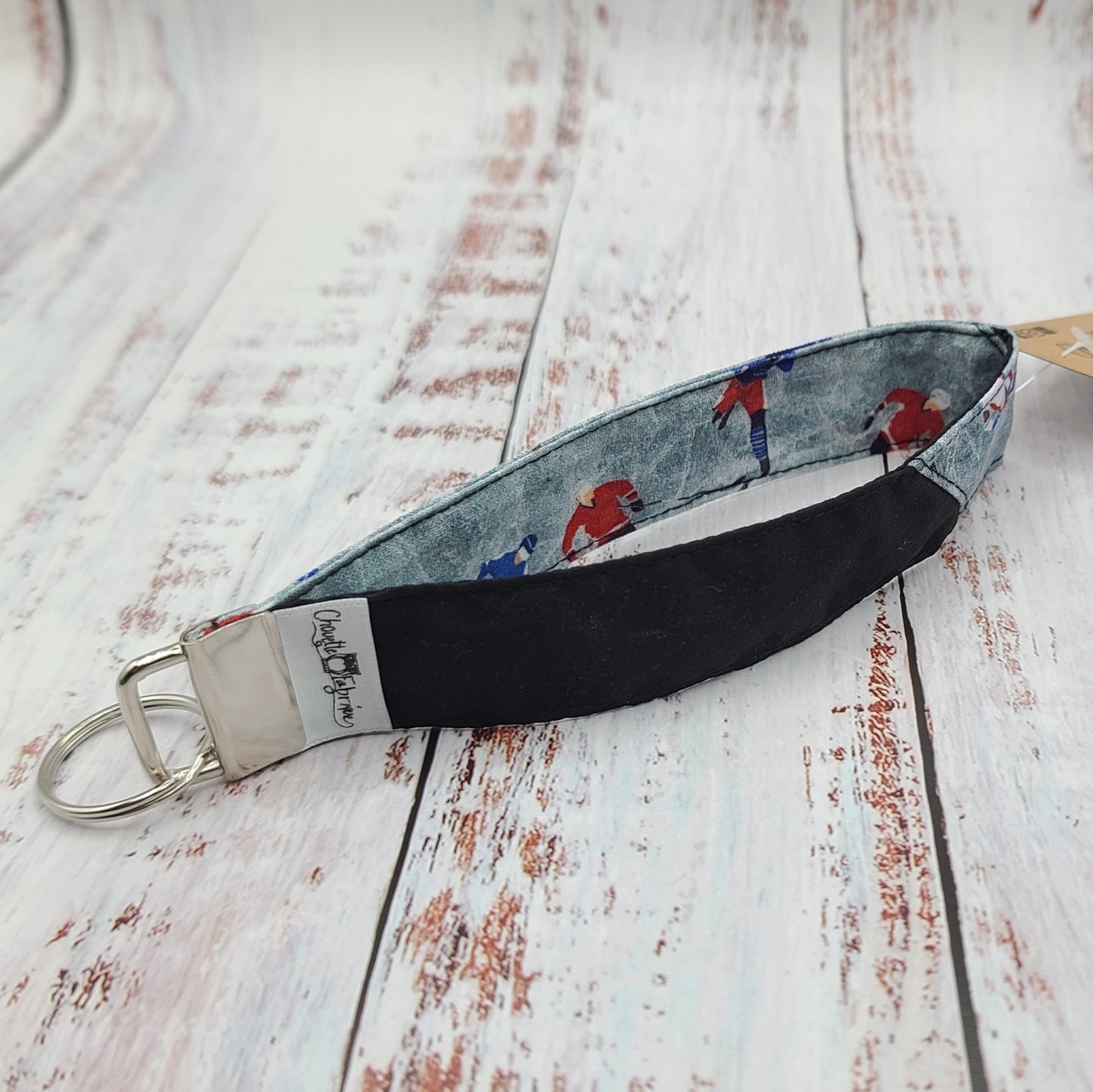 Porte-clé - PERSONNALISÉ - Dragonne - Poignet - Hockey - Bande noire
