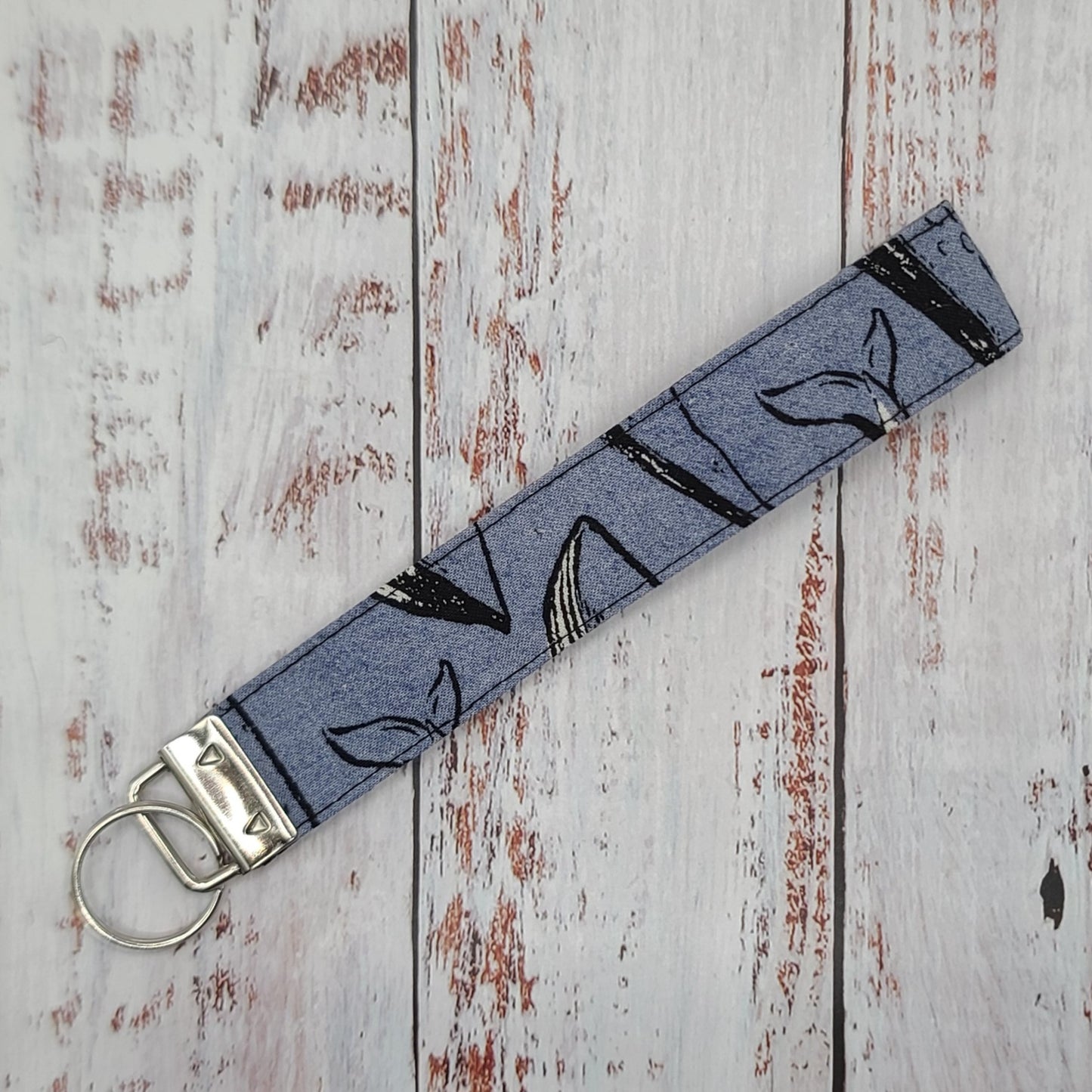 Porte-clé - PERSONNALISÉ - Dragonne - Poignet - Baleines - Bande noire