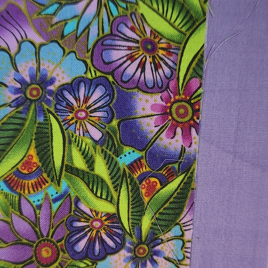 Porte-clé - PERSONNALISÉ - Dragonne - Poignet - Fleurs turquoise/violet - Bande lilas