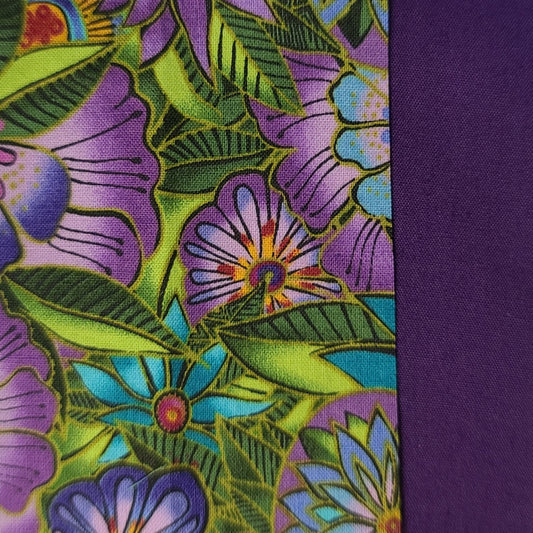 Porte-clé - PERSONNALISÉ - Dragonne - Poignet - Fleurs turquoise/violet - Bande violet