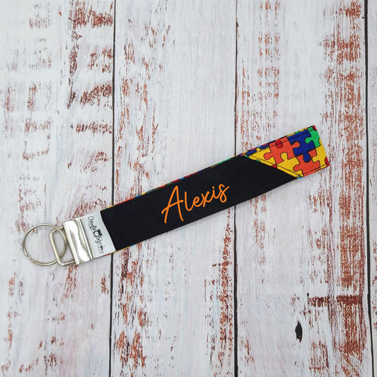 Porte-clé - PERSONNALISÉ - Dragonne - Poignet - Casse-têtes - Bande noire