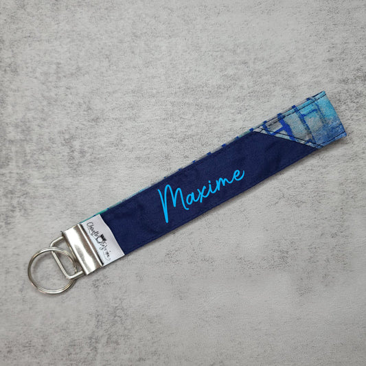 Porte-clé - PERSONNALISÉ - Dragonne - Poignet - Briques - Bande marine