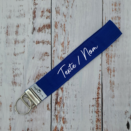 Porte-clé - PERSONNALISÉ - Dragonne - Poignet - Bleu Royal