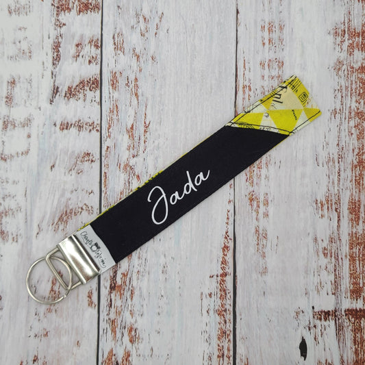 Porte-clé - PERSONNALISÉ - Dragonne - Poignet - Motifs Tons de Jaunes