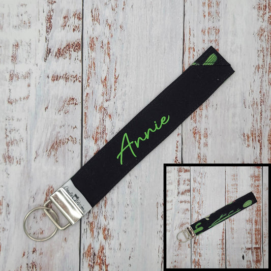 Porte-clé - PERSONNALISÉ - Dragonne - Poignet - Cactus - Bande noire