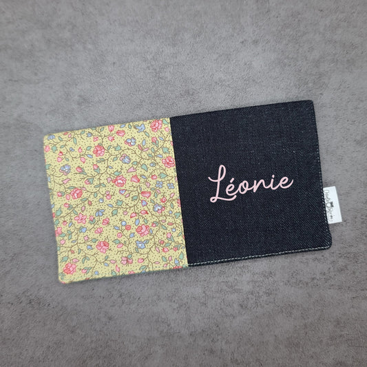 Protège-carnet de santé - Vaccination - Personnalisé - Fleurs - Mini fleur "cute"