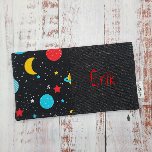 Protège-carnet de santé - Vaccination - Personnalisé - Espace - Planètes et Étoiles