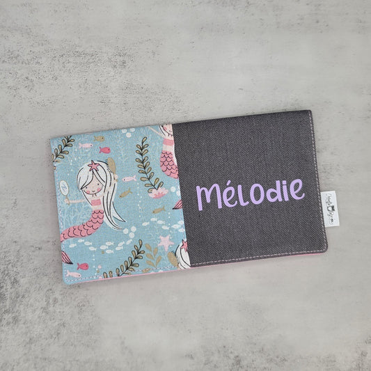 Protège-carnet de santé - Vaccination - Personnalisé - Féérique - Sirènes