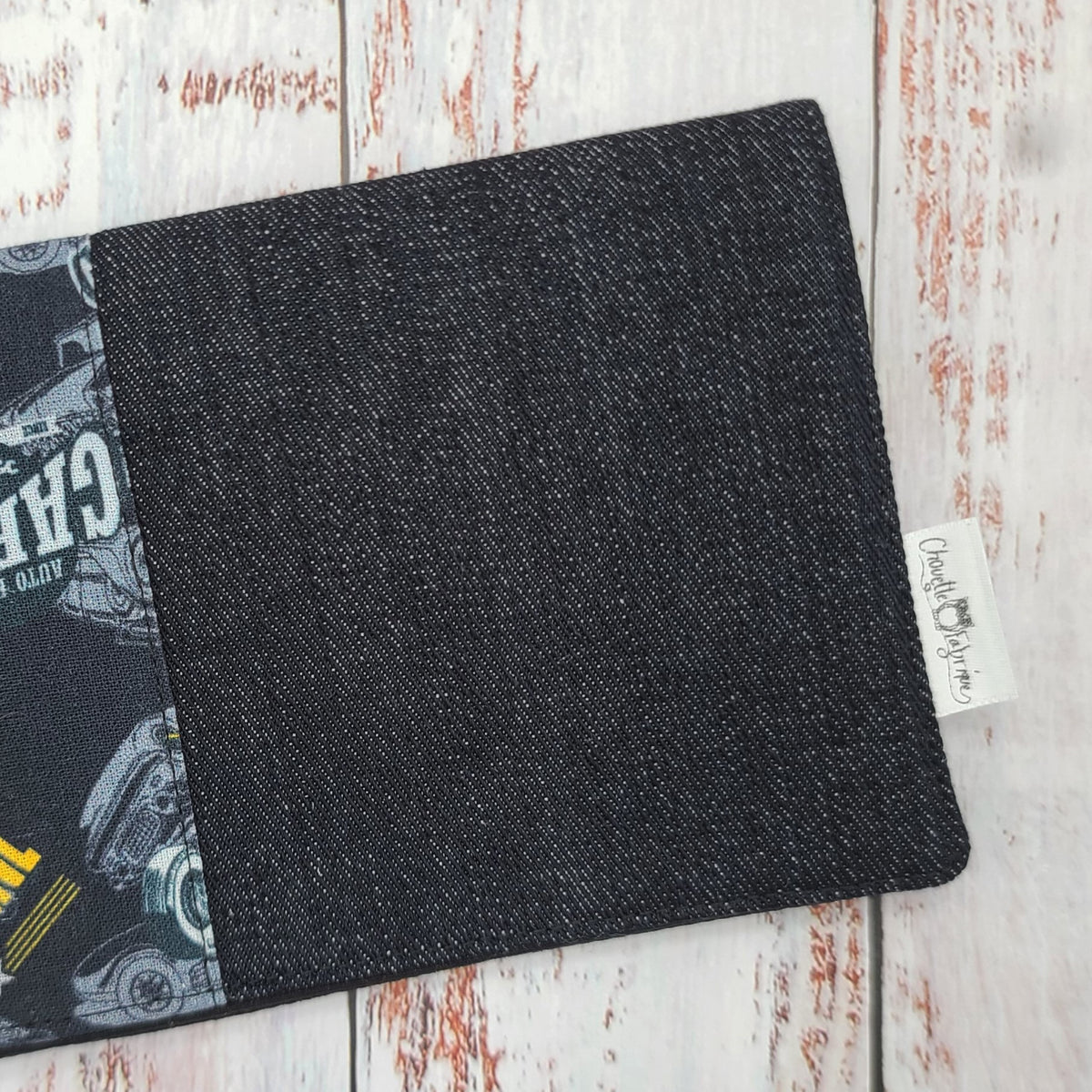 Protège-carnet de santé - Vaccination - Personnalisé - Véhicules - Hot-Rod Noir/Gris/Moutarde