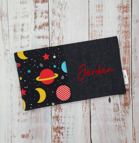 Protège-carnet de santé - Vaccination - Personnalisé - Espace - Planètes et Étoiles