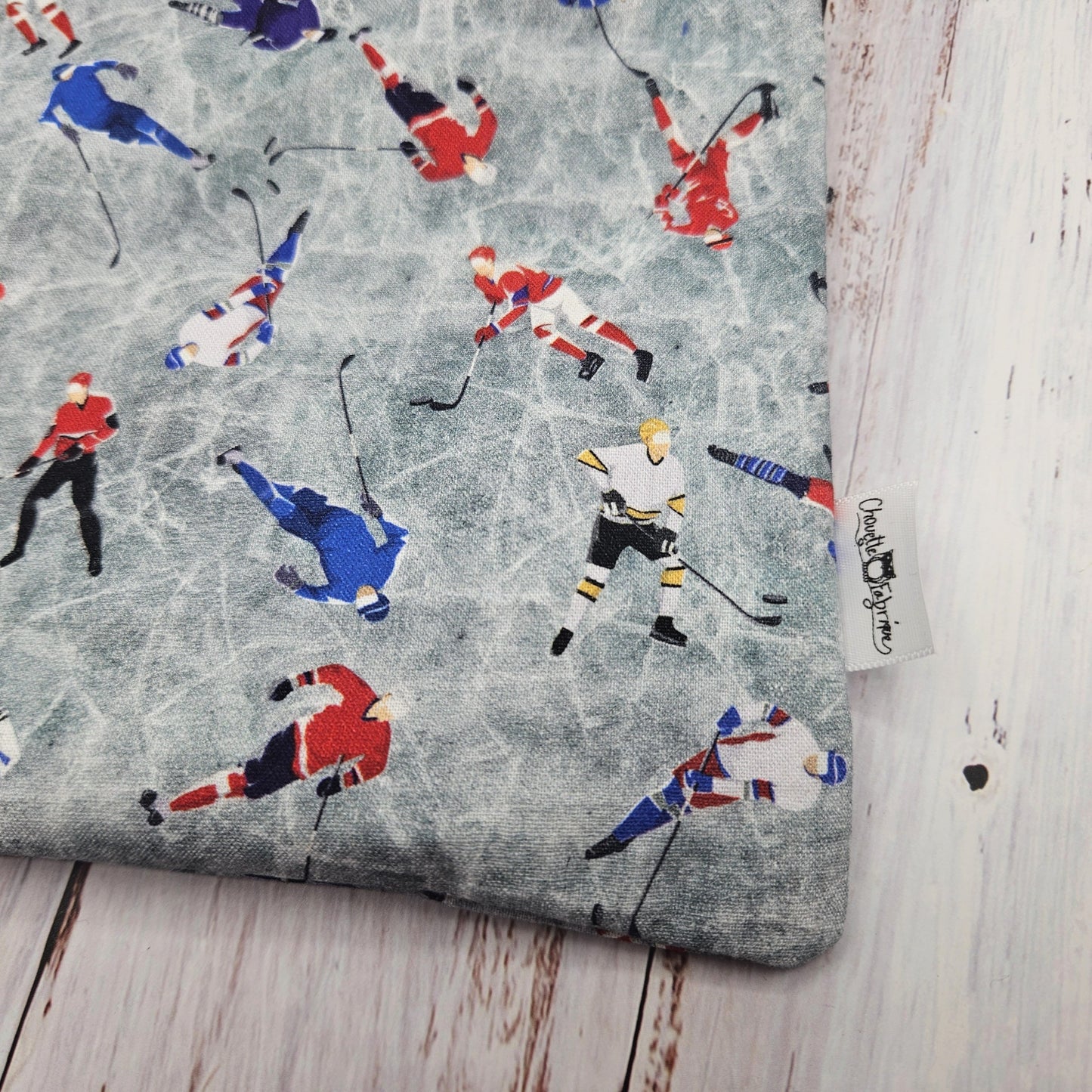 Sac réutilisable format LIVRE (8 x 12 pouces)  - Hockey