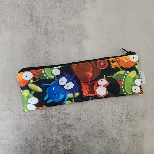 Pochette à ustensiles, brosse à dents, etc. - Sac réutilisable, lavable et imperméable - Monstres drôles