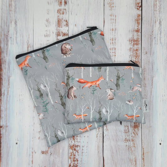 Sac réutilisable pour collation ou sandwich – Animaux - Renards, hérissons, ours, lièvres, hiboux et oiseaux