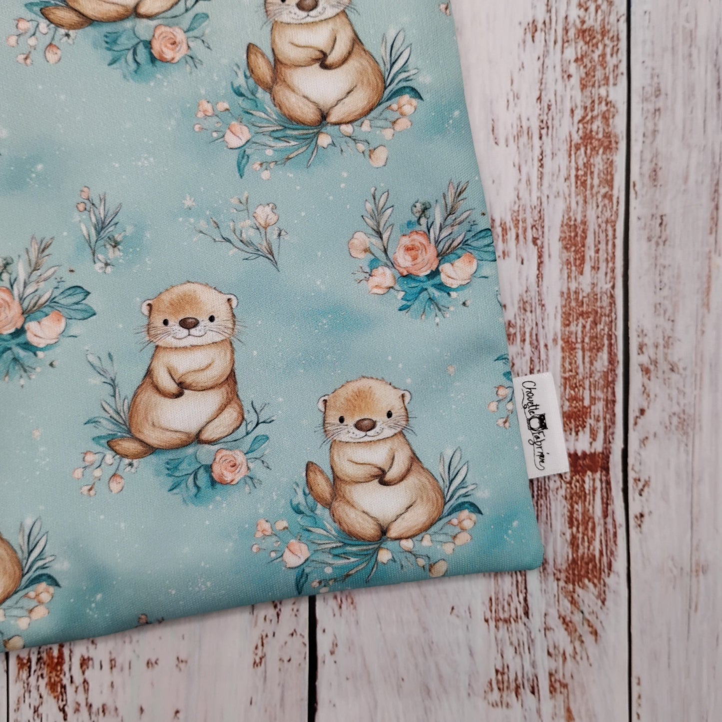 Sac réutilisable pour collation ou sandwich – Animaux – Loutres & Fleurs - Otter