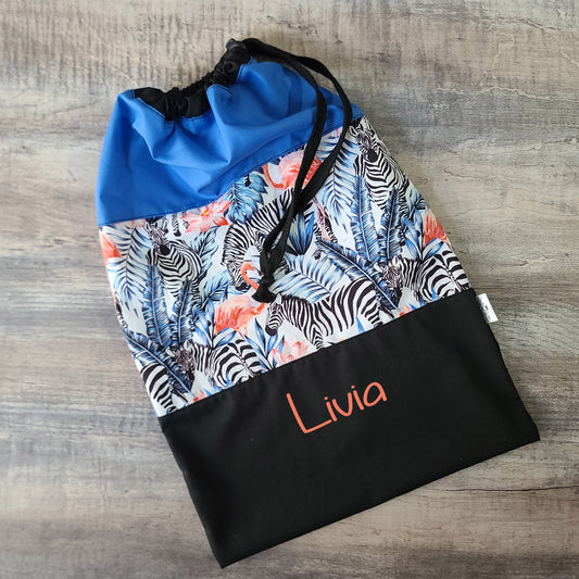 Sac de sport ou à souliers - Personnalisé - Zèbres et Flamants