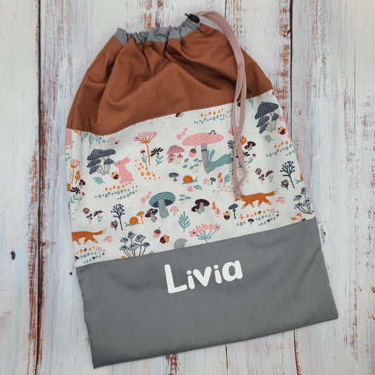 Sac de sport ou à souliers - Personnalisé - Nature douce - Lièvres