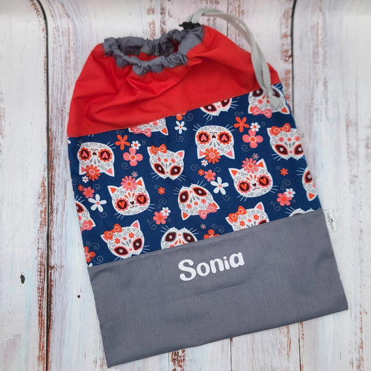 Sac de sport ou à souliers - Personnalisé - Chats - Style Calavera