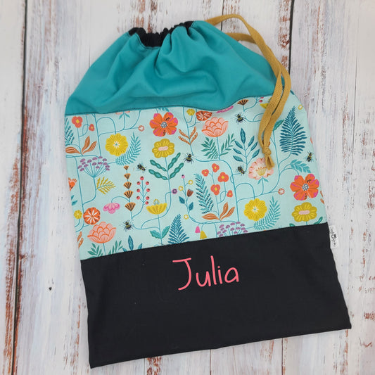 Sac de sport ou à souliers - Personnalisé - Fleurs - Fleurs sur tiges & Abeilles