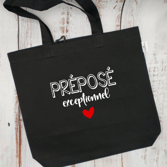 (CHOIX COULEURS & PROFESSION) Sac d'épicerie / Sac fourre-tout réutilisable et lavable - Préposé (ou autre) exceptionnel - (Qui se roule pour le rangement) - v7