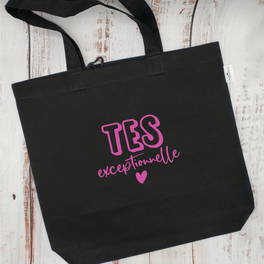 (CHOIX COULEURS & PROFESSION) Sac d'épicerie / Sac fourre-tout réutilisable et lavable - TES (ou autre) exceptionnelle - (Qui se roule pour le rangement) - v11