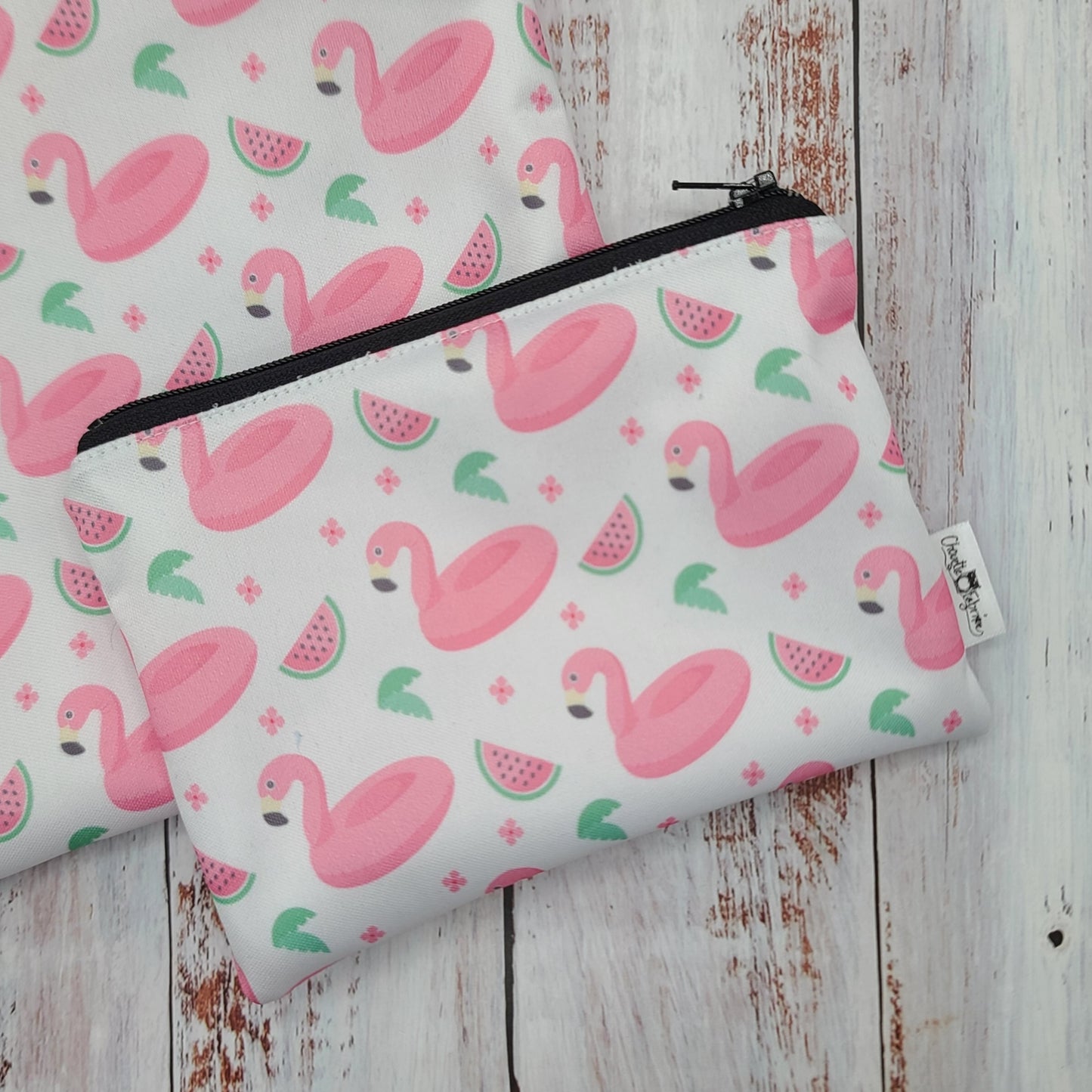 Sac réutilisable pour collation ou sandwich – Animaux - Flamants roses & Melons d'eau