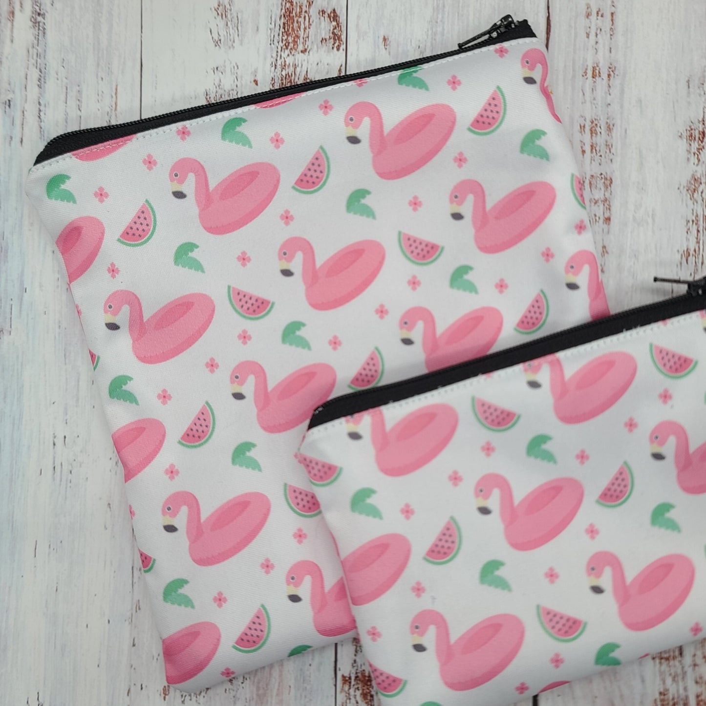 Sac réutilisable pour collation ou sandwich – Animaux - Flamants roses & Melons d'eau