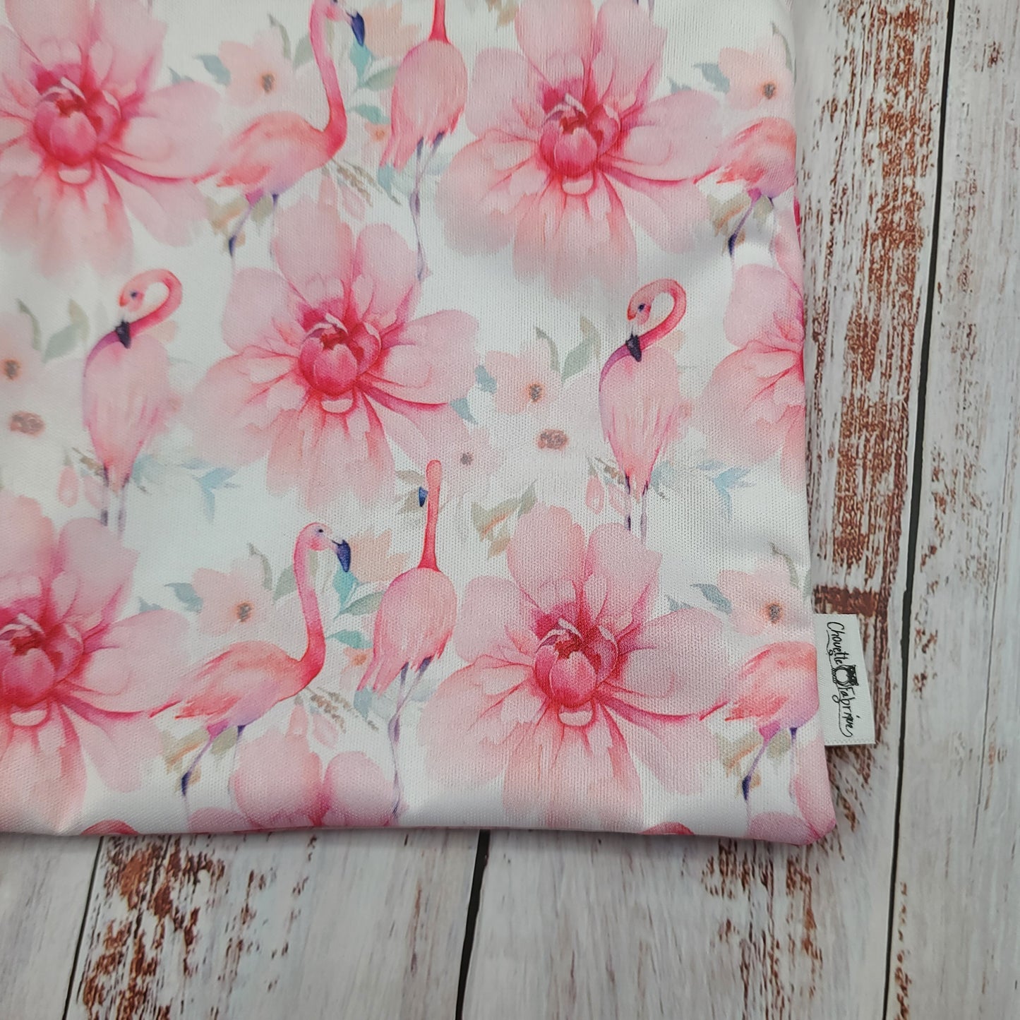 Sac réutilisable pour collation ou sandwich – Animaux - Flamants roses & Fleurs
