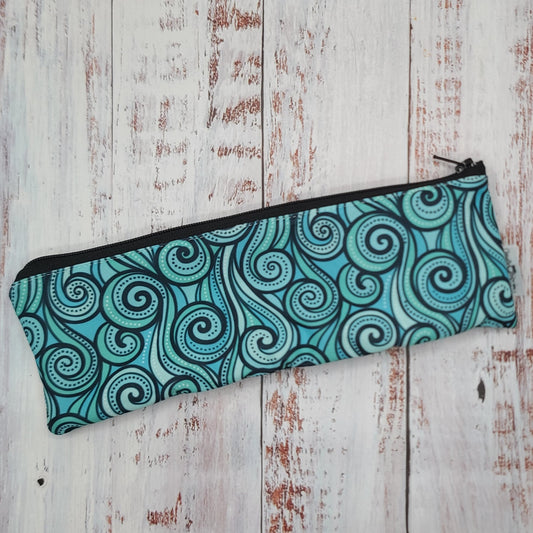 Pochette à ustensiles, brosse à dents, etc. - Sac réutilisable, lavable et imperméable - Vagues