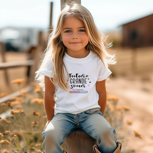 T-shirt - ENFANTS (gr. 2T à XL) - Col rond - Future grande soeur en chargement