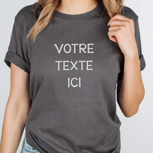 T-shirt UNISEXE à col rond - Charcoal - TEXTE/DESSIN AU CHOIX